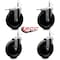 Service Caster 6'' Phenolic Wheel Swivel 7/16'' Grip Ring Stem Caster Set 2 Total Lock Brake, 4PK SCC-GRTTL20S615-PHS-716138-2-S-2 - alternate 2